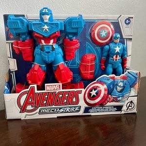 Marvel Avengers Mech Strike Action Figure Captain America Ultimate Mech Suit.